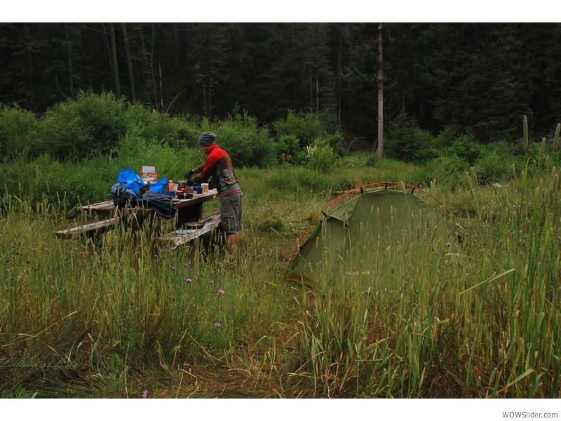 Wild camping in a national forest